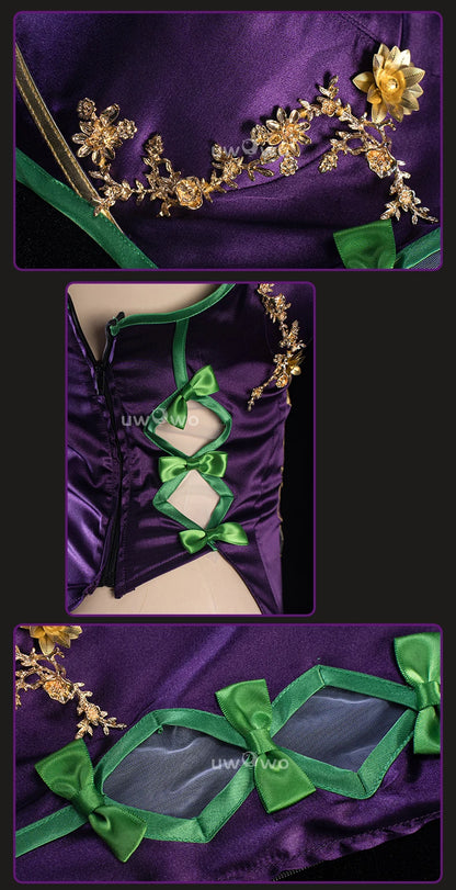 IN STOCK UWOWO C.C. Cosplay Codee Geasss: C.C. CC Purple Cheongsam Cosplay Costume Purple Dress Halloween Costume