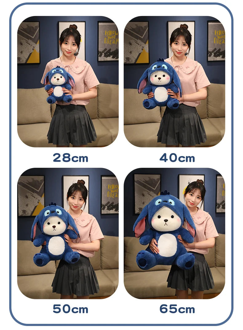 New Kawaii Lena Bears Stitch Plush Doll Turn into Teddy Bear Throw Pillow Children Appease Sleeping Dolls Girls' Birthday Gifts