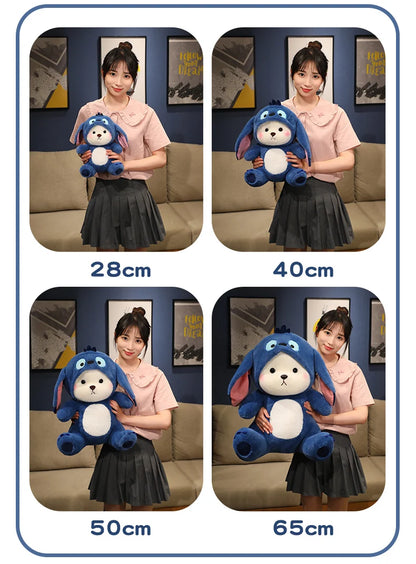 New Kawaii Lena Bears Stitch Plush Doll Turn into Teddy Bear Throw Pillow Children Appease Sleeping Dolls Girls' Birthday Gifts