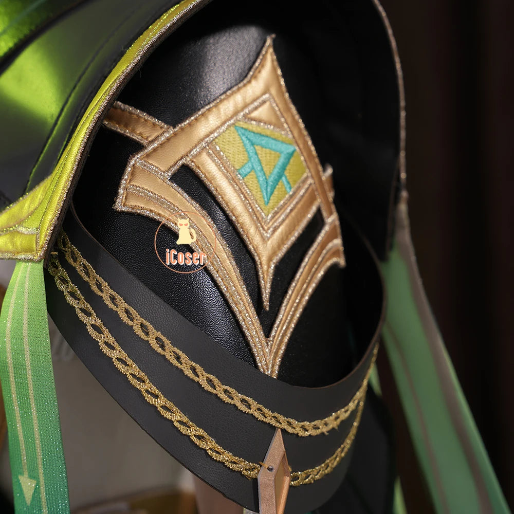 Genshin Impact Nefer Cosplay Costume Wig Dress Uniform Outfit Headwear Carnival Halloween Party for Women Girls Accessory iCoser