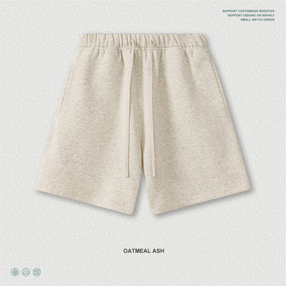 ZODF Trendy 2025 Autumn Winter Men Warm Soft Fleece Shorts Unisex Casual Hip Hop 345gsm Solid Shorts Brand Bottoms HY1173