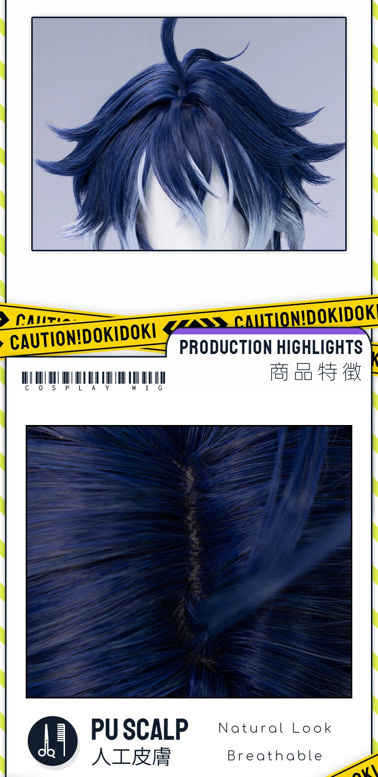 IN STOCK Ineffa Nefer Jahoda Flins Wig Game Genshin Impact DokiDoki Men Gradient Deying Hair Flins Cosplay Free Cap Halloween