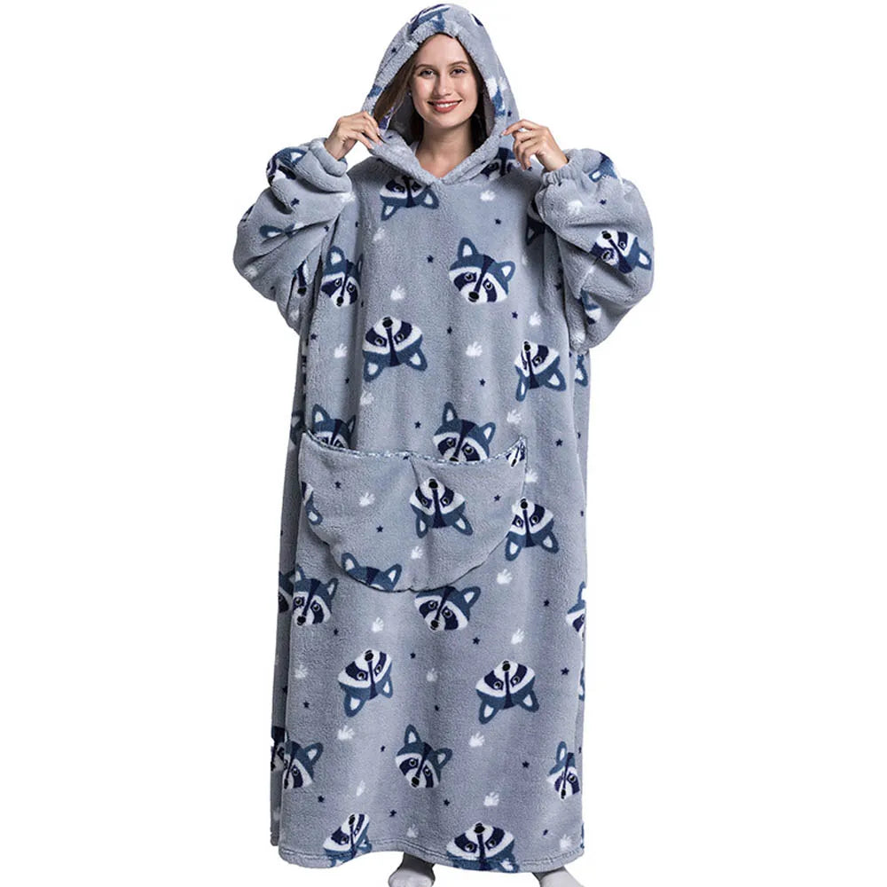 Men Plus Size Hoodies & Sweatshirts Warm Fall Winter Clothes Halloween Extra Long Oversized Blanket Hoodie Blue Yellow Gray Tops