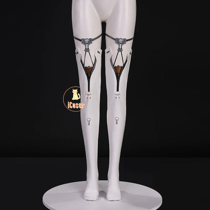 Wuthering Waves Lupa Cosplay Costume Wig Bodysuit Cloak Earrings Tail Headwear Leggings Halloween Party for Women Girls iCoser