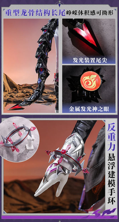 Genshin Impact Durin Cosplay Costume Wig Uniform Outfit Headwear Metal Props Halloween Party for Women Men Carnival Role Play