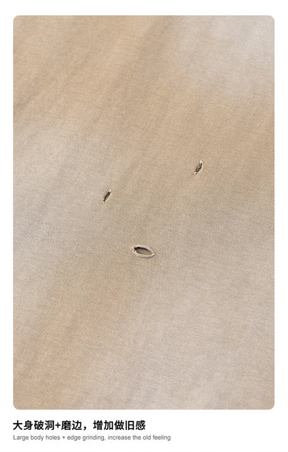 ZODF 2025 Summer 285gsm Washed Tank Tops For Men Unisex American Retro Cut Distressed Oversized Sleeveless TEE Vest HY1006