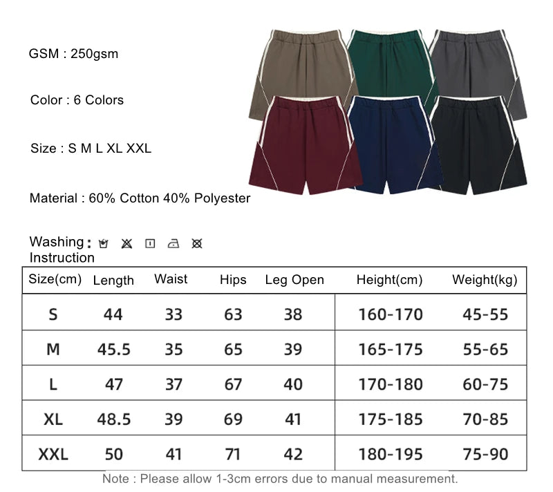 ZODF Fashion Men Summer 250gsm Patchwork Shorts Unisex High Street Loose Fit Quick Dry Sport Shorts Brand Streetwears HY1049