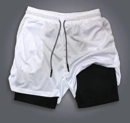 Summer Fashion Men Gym Shorts Demon Slayer Anime Quick Dry Double-layer Sports Pants Streetwear Sportswear Fitness Beach Pants