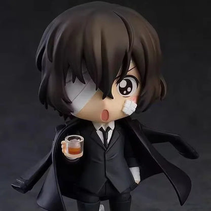 In Stock Nendoroid Bungo Stray Dogs1748 Dark Era Dazai Osamu Q Version Figurine - Swap Face Collectible Model Desktop Decorative
