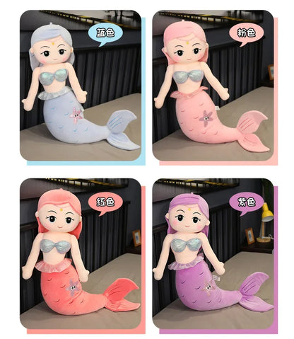 Hot 45-120cm Cartoon Kawaii Gaint Mermaid Plush Doll Pillow Colorful Beautiful Ocean Mermaid Plush Toy for Girls Christmas Gift