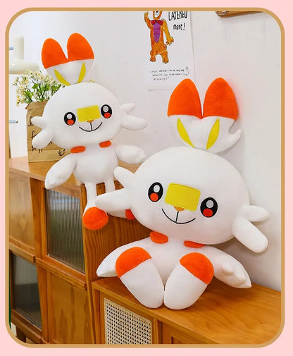 50/90cm Scorbunny Pokemon Large Plush Toys Anime Doll Cute Giant Pokémon Rabbit Cartoon Stuffed Plushie Pillow Gift for Kid Xmas