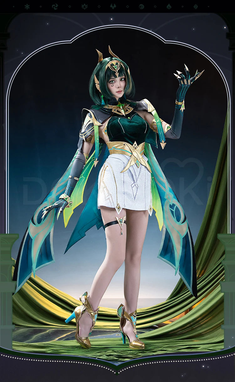 IN STOCK Nefer Cosplay Costume Genshin Impact Song of the Welkin Moon【XS-2XL】DokiDoki-R Nod-Krai Christmas Dress Plus Size