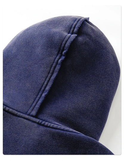 ZODF Vintage Man's Batik Washed Fleece Zipper Hoodie Unisex Winter Warm Distressed Hooded Coat Pullovers Brand Clothing HY1146