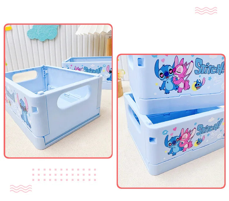 New Stitch Folding Storage Box Interstellar Baby Stitch Stacking Music Desktop Stationery Storage Rack