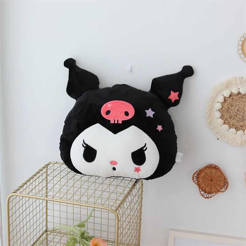 Kuromi My Melody Pillow Stuffed Anime Kuromi Car Headrest Safety Seat Belt Cover Cushion Cartoon Car Decoration Girl Gifts