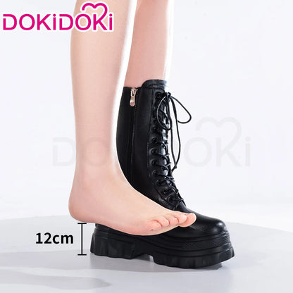 IN STOCK Women Cosplay Props 18cm Heightening Shoes DokiDoki Women Daily 12cm 11cm 18cm 22cm Black White Boots Shoes Halloween