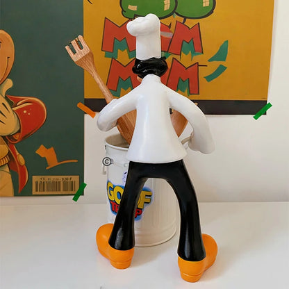 Disney Anime Figures Mickey Goofy Statue Pen Container Makeup Brush Holder Storage Bin Cute Desktop Decor Student Ornaments Gift