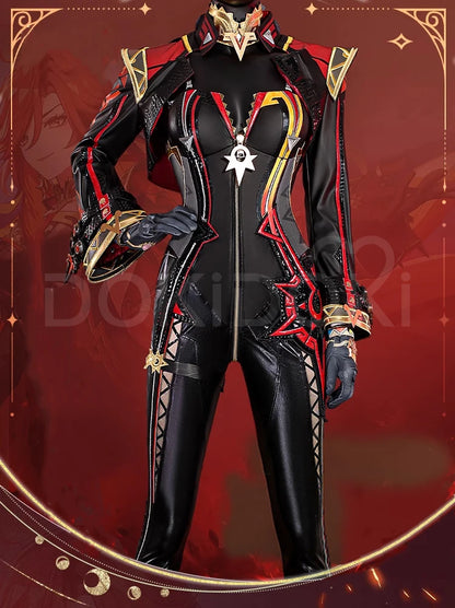 IN STOCK Mavuika Cosplay Costume Game Genshin Impact Cosplay【XS-2XL】DokiDoki-R Pyro Archon Mavuika Women Black Costume Plus Size