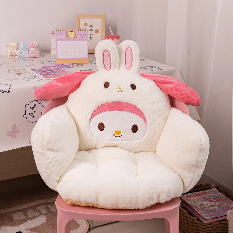 Sanrio Thickened Seat Cushion Kuromi My Melody Cinnamoroll Pochacco Sitting Cushion Chair Back Cushion Non-slip Comfortable