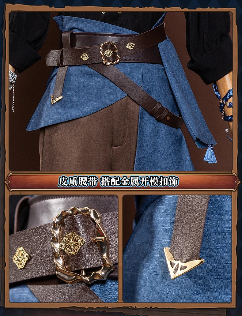 Identity V Clear Rationality Cosplay Costume Wig Composer Frederick Kreiburg Uniform Headwear Halloween for Women Men Carnival