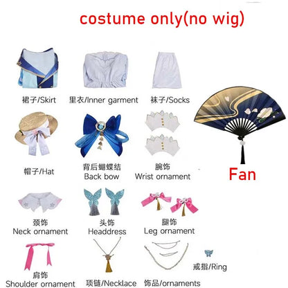 Genshin Impact Kamisato Ayaka Springbloom Dress Euro Size Cotton Polyester - costume only(no wig) / L