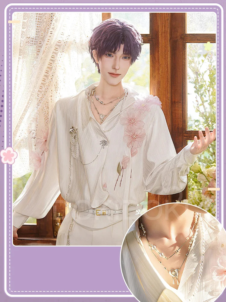 IN STOCK Rafayel Flowering Splendor Cosplay Costume Game Love and Deepspace DokiDoki-SR Men Spring Costume Qiyu Rafayel Flowers