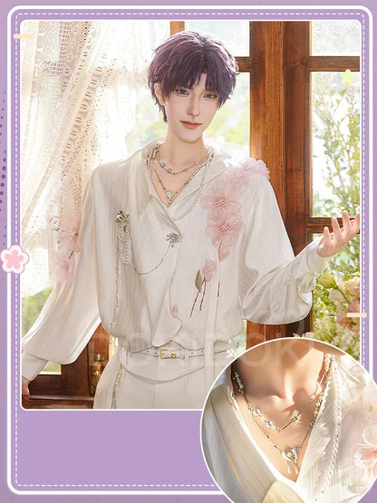 IN STOCK Rafayel Flowering Splendor Cosplay Costume Game Love and Deepspace DokiDoki-SR Men Spring Costume Qiyu Rafayel Flowers
