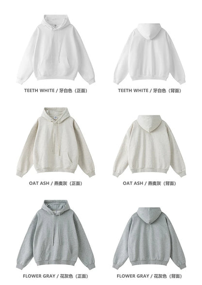 ZODF New Autumn Winter Solid Heavy Weight Hoodies For Men Unisex Basic Loose 440gsm Knitted Hooded Pullovers HY0886