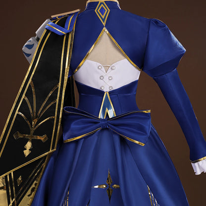 iCoser Honkai Star Rail Fate Saber Cosplay Costume Wig Dress Uniform Headwear Carnival Halloween Party Women Girls Props Gifts