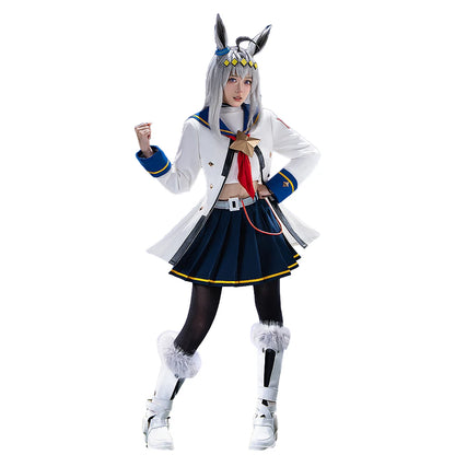 Oguri Cap Cosplay Costume Game【XS-2XL】DokiDoki-R Women Cute Performance Costume Oguri Cap White Cosplay Suits Plus Size