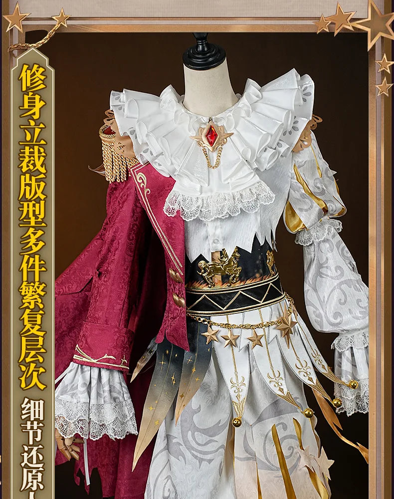 Identity V Hullabaloo Mike Morton Brightest Star Cosplay Costume Wig Uniform Hat Props Halloween Party for Women Men Carnival