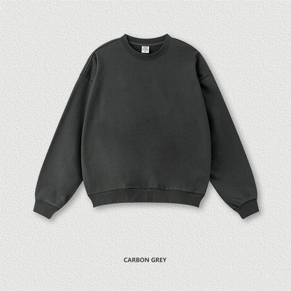 ZODF Fashion Autumn Men Solid 360gsm Sweatshirt Unisex Solid Loose Sport O Neck Pullovers Brand Clothes HY0938