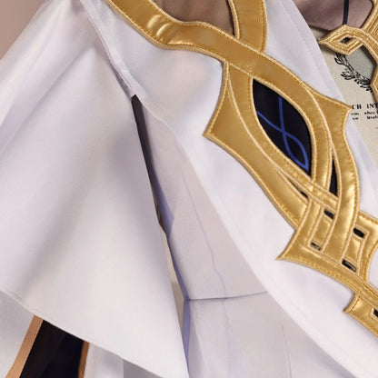 Genshin Impact Rhinedottir Naberius Cosplay Costume Dress Wig Uniform Headwear Four Shades Halloween Party for Women Girls Prop