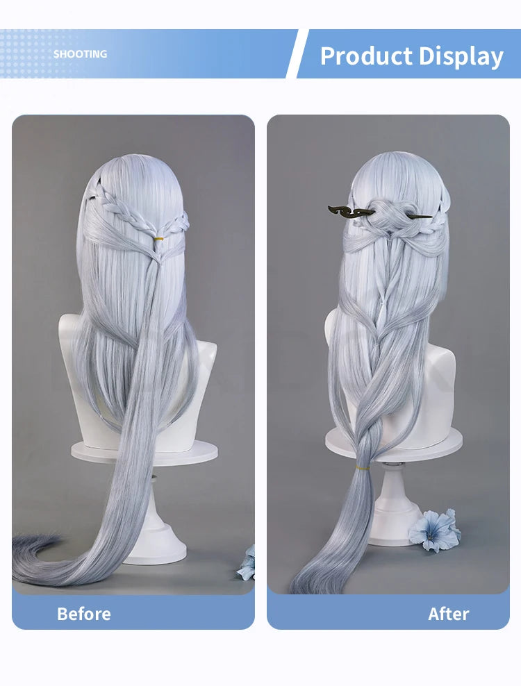 IN STOCK Frostflower Dew Shenhe Wig Game Genshin Impact Cosplay Wig DokiDoki Shen He Cosplay Lantern Rite New Skin Wig Free Cap
