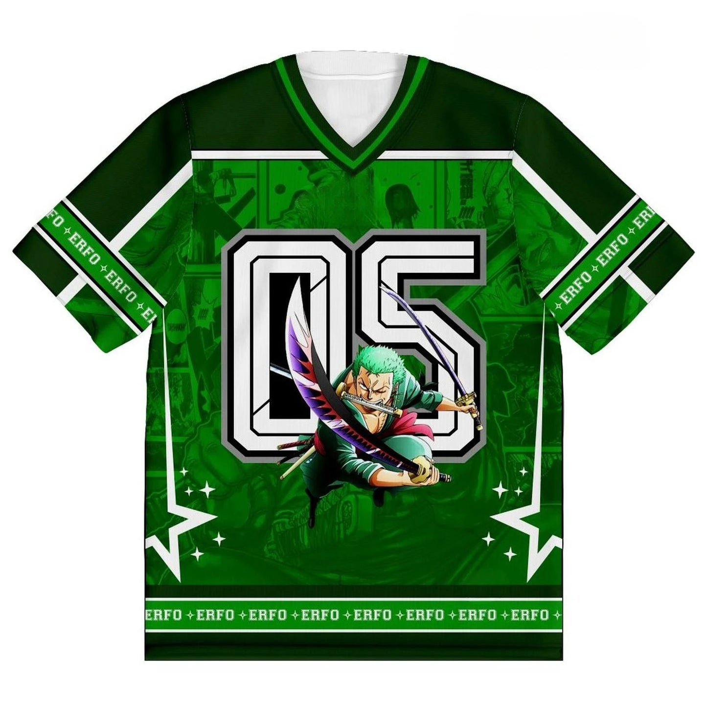 05 Jersey One Piece Roronoa Zoro Anime Korean Style Kpop Baseball Hockey T-shirt Fashion Streetwear Anime Daily Unisex Tops Tees