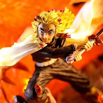 Hot Demon Slayer Rengoku Kyoujurou Fire Pillar Anime Figure Model Statue Boys Collection Desktop Decoration Ornament Toys Gifts