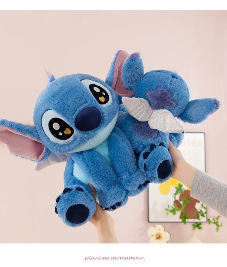 25/40/60cm Big Size Angel Stitch Disney Anime Plush Stuffed Dolllilo & Stitch Cartoon Plushies Pillow Ornaments Holiday Gifts