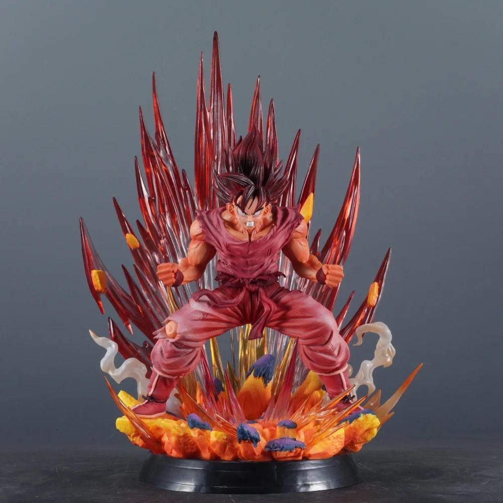 38cm Anime Dragon Ball Kaiouken Goku PVC Action Figure Statue Desktop Ornament Model Toy Gift