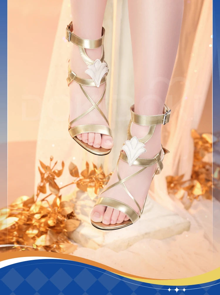 IN STOCK Aglaea Cosplay Costume Game Honkai: Star Rail DokiDoki-SR HSR Women Golden Gorgeous Dress Aglaea Halloween Wig