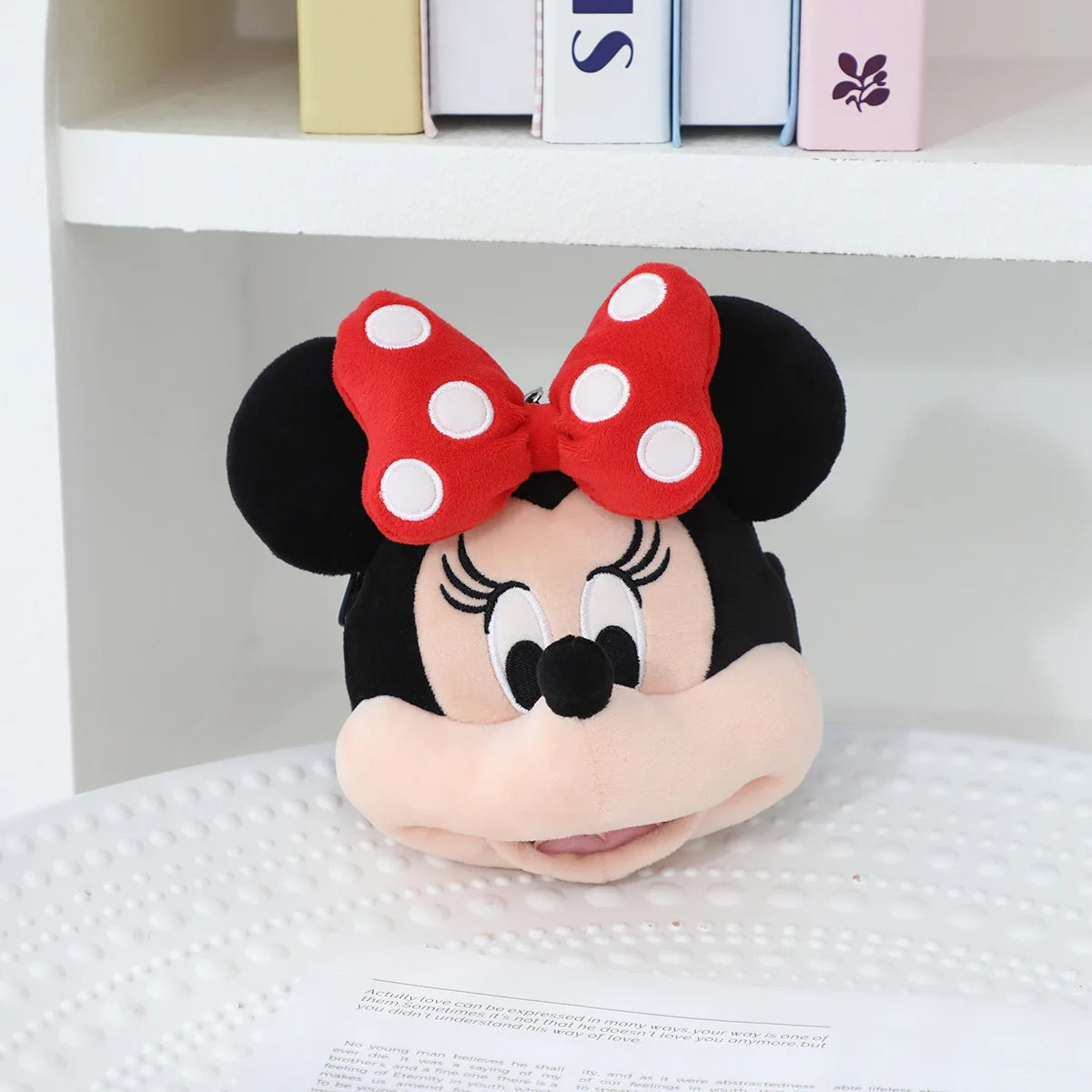 Cartoon Minnie Mouse Coin Purse Bag Pendant Plush Toy Mickey Lovely Earphone Storage Bag Kawaii Stuffed Anime Doll Gifts Girl