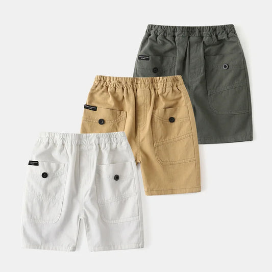 Cargo Shorts Boys 2 to 8 Years 2025 Boutique Cotton Toddler Boy Short Pants Korean Brown Black Army Beach Shorts Fashion Clothes