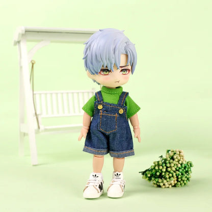 Ob11 Doll Clothes Fashion Tops Jeans Sweatshirt Cool Sleeveless High Neck Sweater Suspenders Shorts For 1/12 Bjd Dolls Accessory