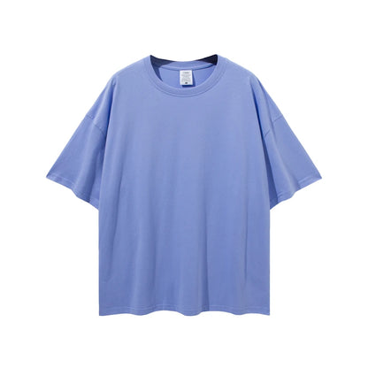 ZODF Trendy 2025 Men Basic Solid Cotton T-Shirts Unisex Male 190gsm Summer Loose Comfortable Soft Tees Shirt Streetwears HY0040