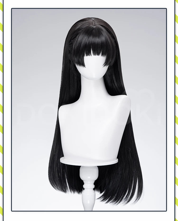 CHISA Cosplay Costume Game Wuthering Waves DokiDoki-SR Women Black JK Uniform Halloween CHISA Suit Coat Cosplay Wig