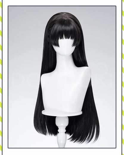 CHISA Cosplay Costume Game Wuthering Waves DokiDoki-SR Women Black JK Uniform Halloween CHISA Suit Coat Cosplay Wig