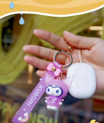 Sanrio Kuromi Pompompurin Mymelody Pochacco Hello Kitty Figure Pendant Keychain Holder Keychain Car Keyring Kids Birthday Gift