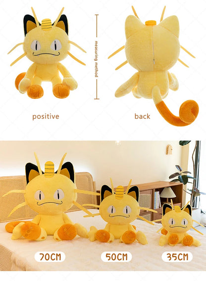35/70cm Meowth Pokemon Plush Toys Large Anime Doll Cute Pillow Cartoon Giant Pokémon Plushie Stuffed Gift for Kids Christmas