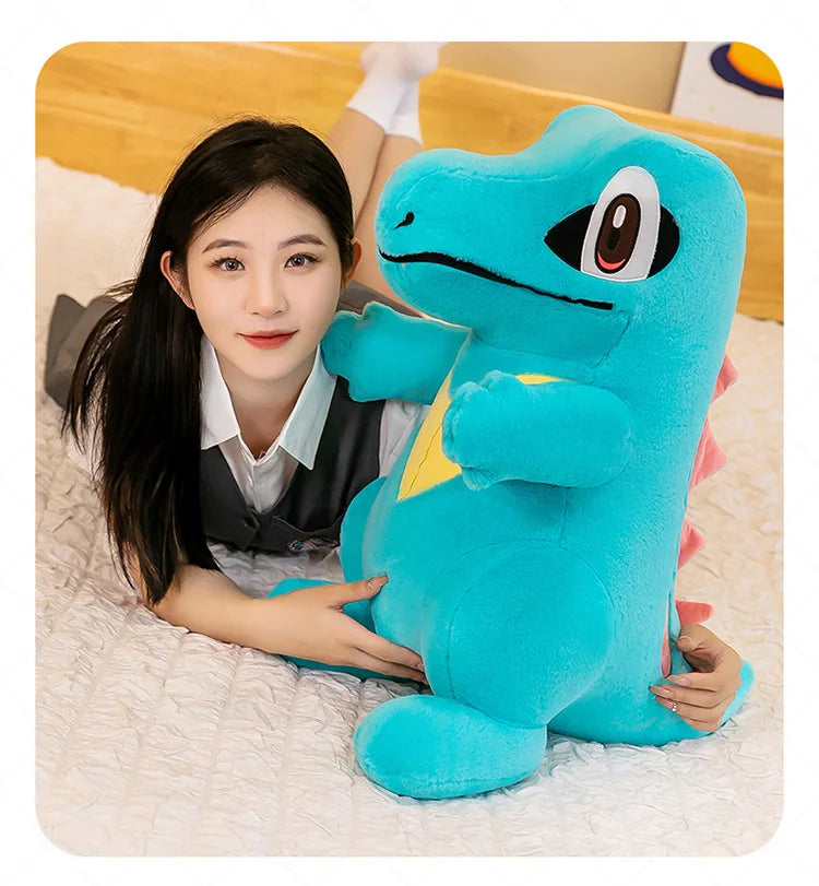 80CM Big Size Pokemon Totodile Plushies Waninoko Peluche Cartoon Anime Kawaii Ornament Comfortable Soft Doll Children Toy Gift