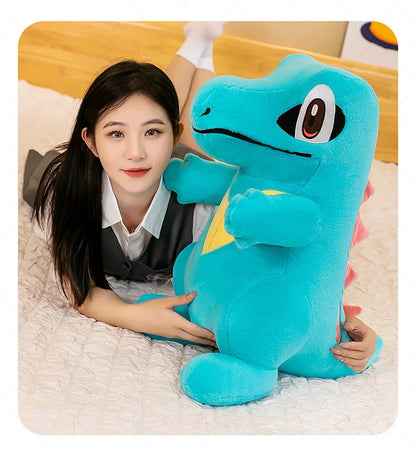80CM Big Size Pokemon Totodile Plushies Waninoko Peluche Cartoon Anime Kawaii Ornament Comfortable Soft Doll Children Toy Gift