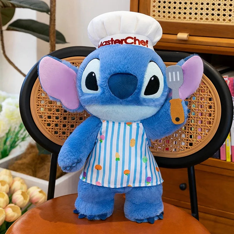 50/60/75cm Big Size Chef Stitch Disney Anime Plush Stuffed Doll Kawaii Room Decoration Plushies Children's Pillow Holiday Gift